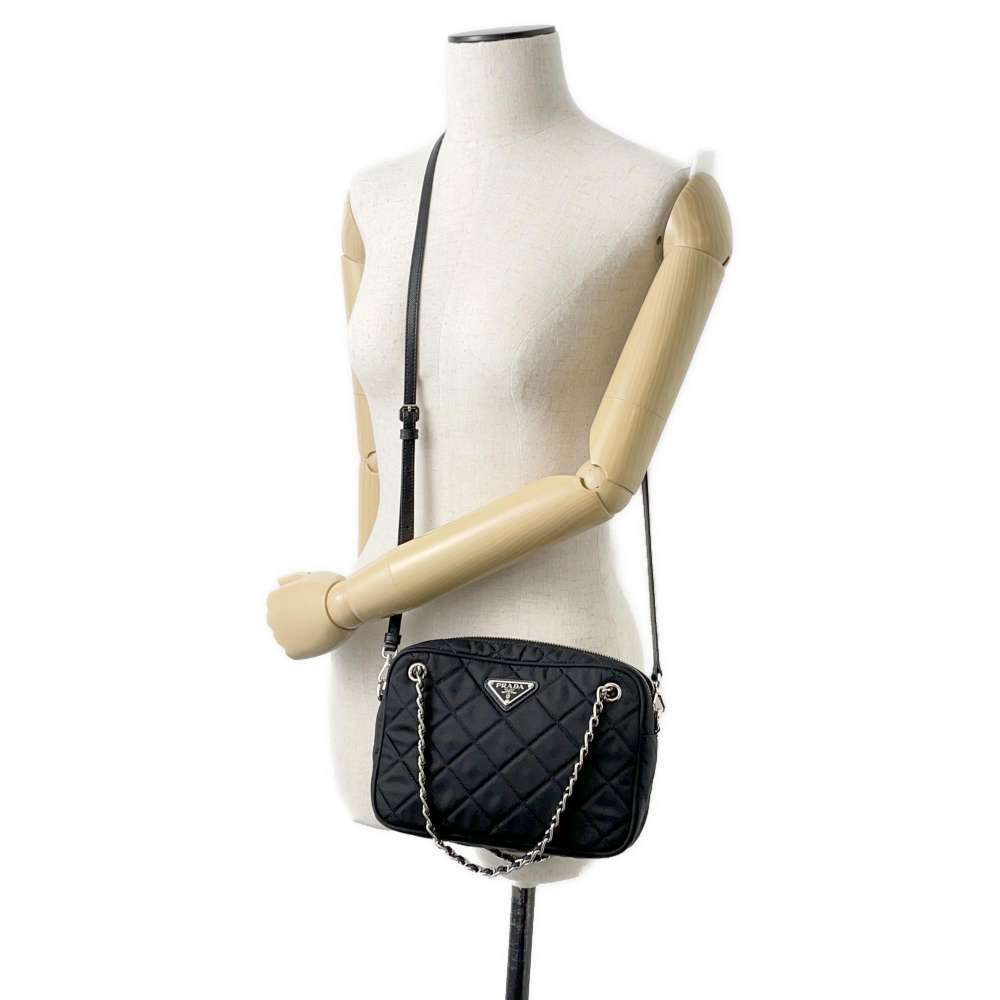 Prada handbag quilted black chain shoulder bag - Picture 5 of 12